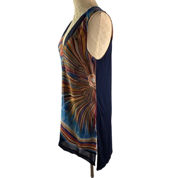 Medium Tiny Anthropologie Women's Shoreline Tunic Sheer V-Neck Sleeveless - Picture 5 of 9